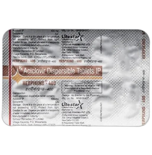 herpikind 400mg tablet 10's